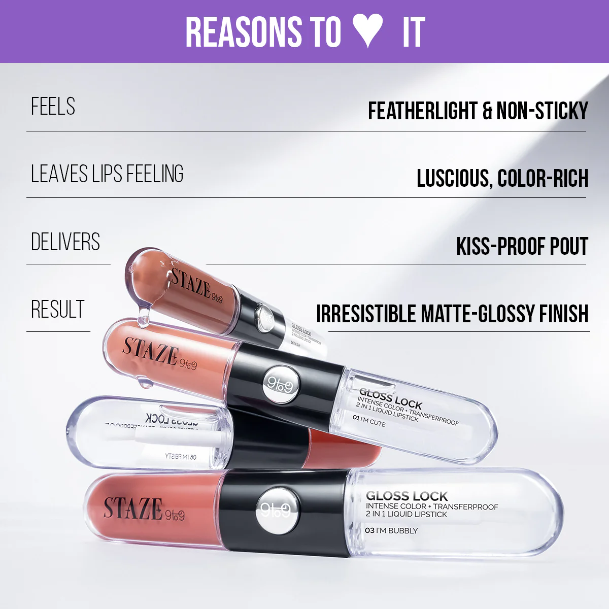 Gloss Lock 2-in-1 Lipstick - 01 I'm Cute - Image 5