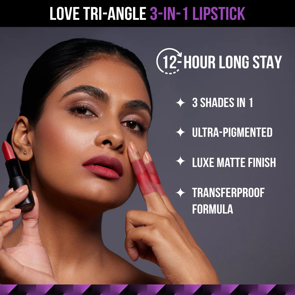 Love Tri-Angle 3 In 1 Lipstick - 02 Scarlet Whisper - Image 3