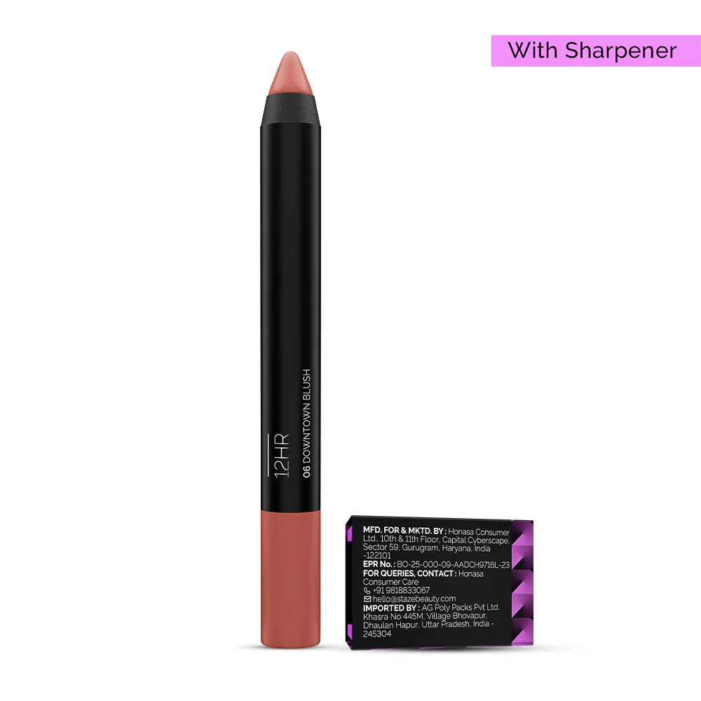 Pout On Lip Crayon 06 Downtown Blush with Sharpener - Image 7